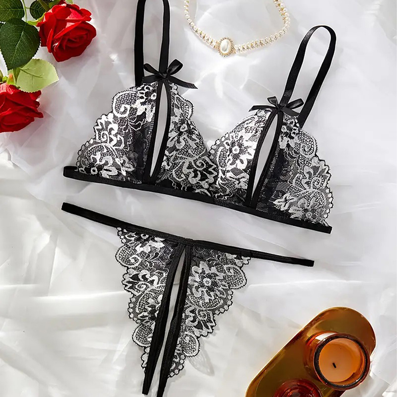 Black Hot Crotchless Sexy Wome - Sheer Bra Lace review and price