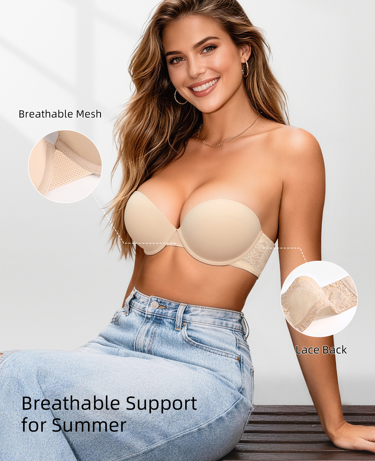 New Push Up Bra Women Lace Pad - Convertible Bra Multiway review and price