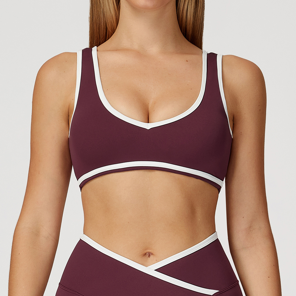 V-Neck Sports Bra Women Top Pu - Plunge Bra Push Up review and price