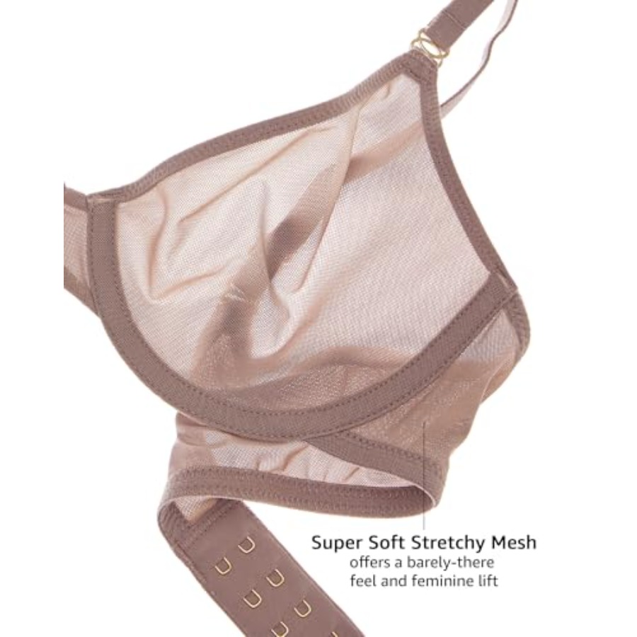 Women's Cosnufy Sheer Balconet - Demi Bra Balconette review and price