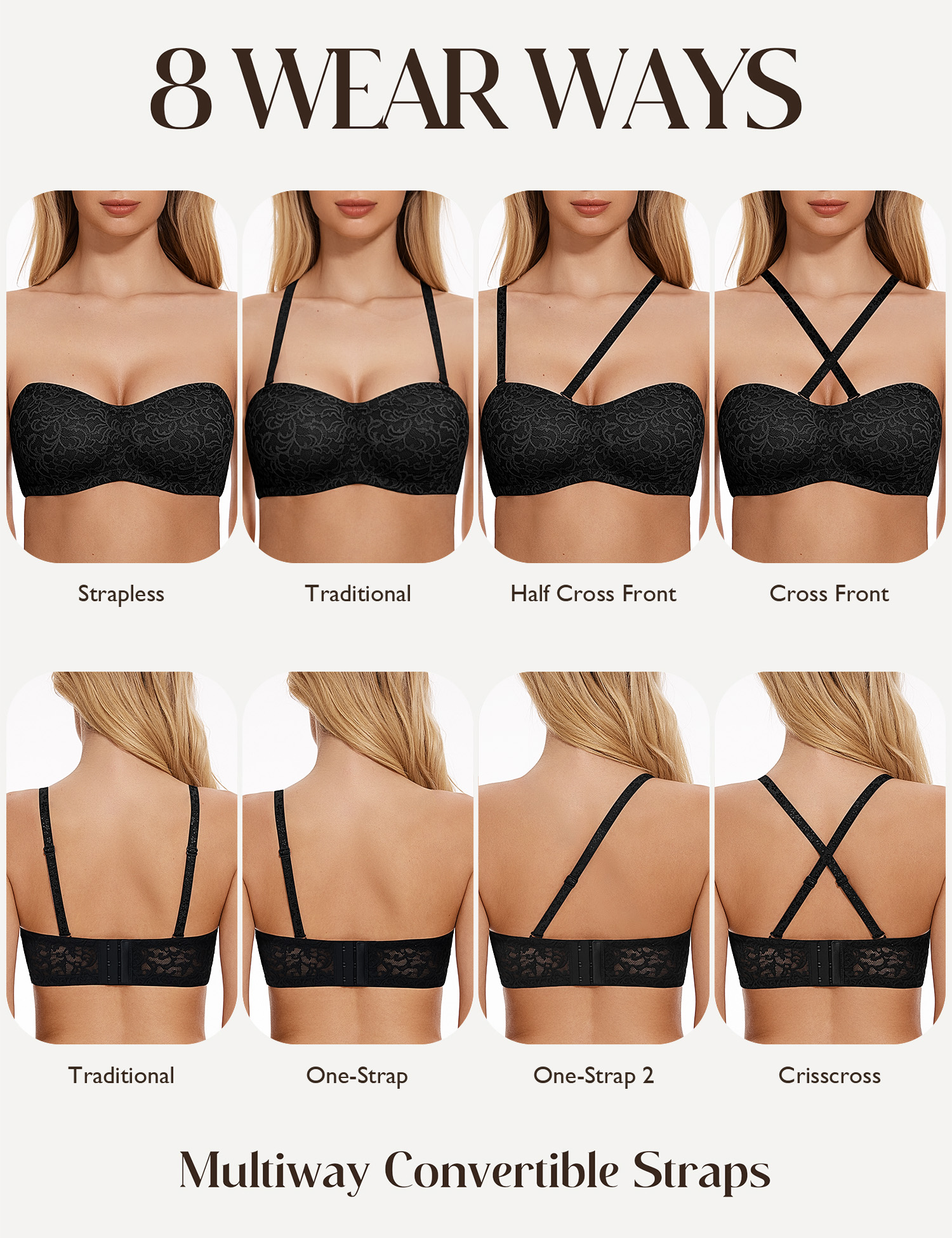 Wingslove Women's Strapless mu - Convertible Bra Multiway review and price