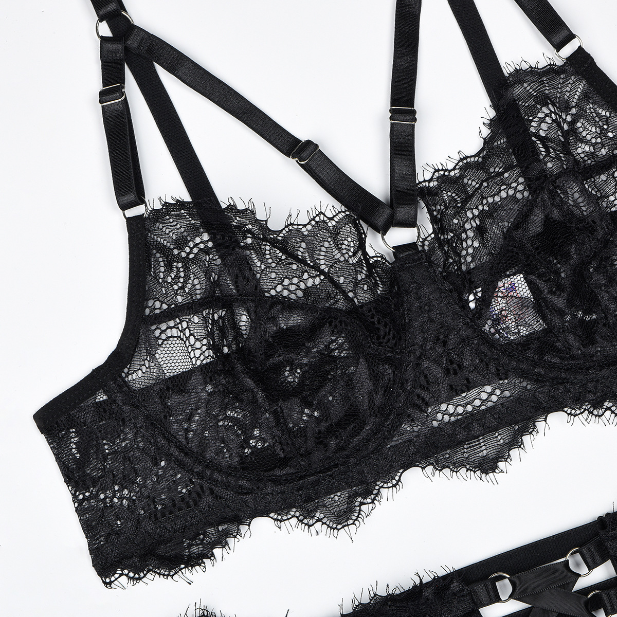 6pcs Sexy Lingerie Shaping Und - Sheer Mesh Bra review and price